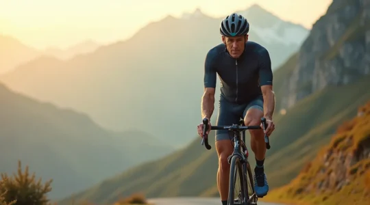 Cycliste confirmé en montée sur col français, maîtrise technique et mental