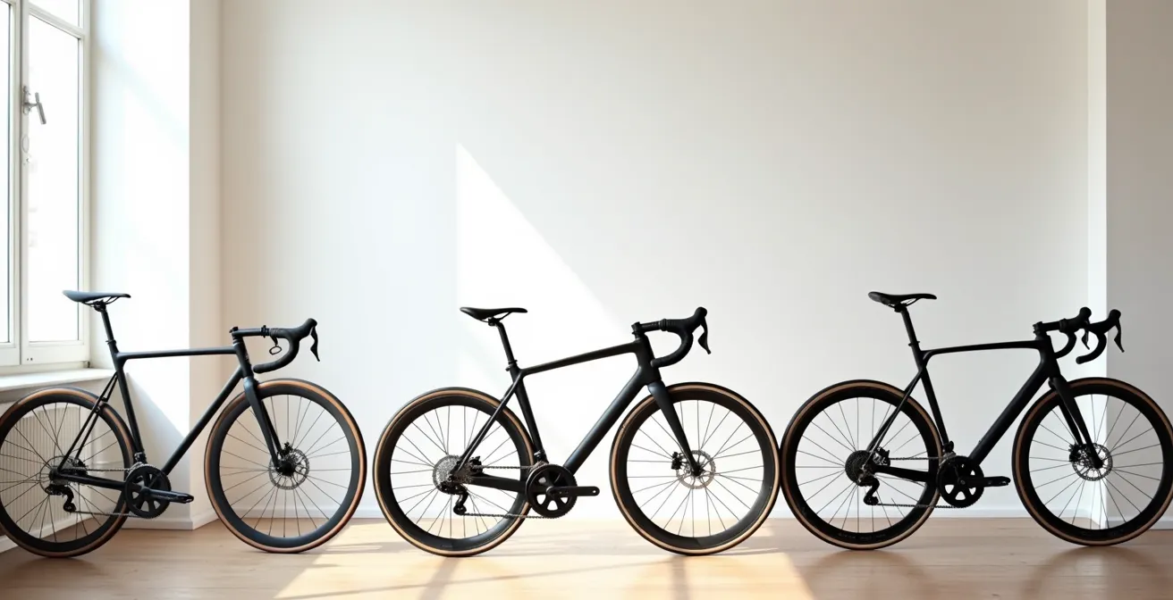 Représentation visuelle des différentes philosophies de géométrie entre marques de vélos