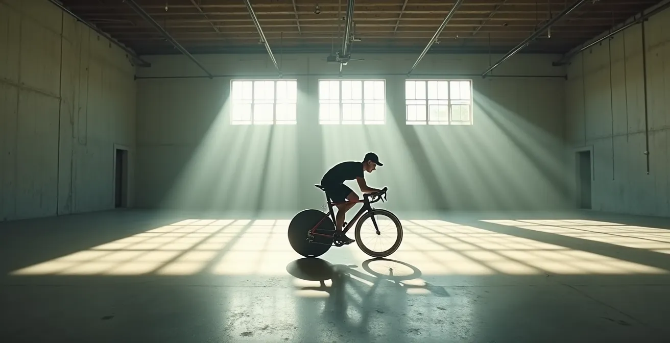Cycliste en position latérale montrant les angles biomécaniques naturels du corps en pédalage