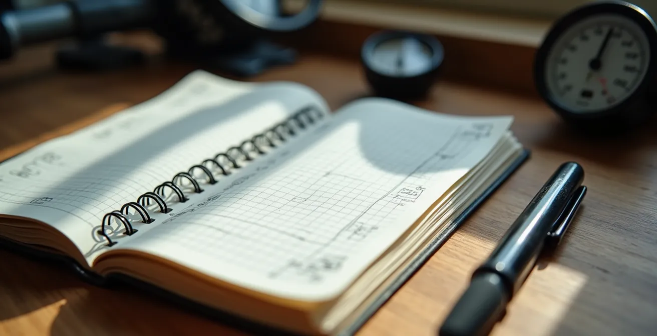 Carnet de pression personnalisé avec tableau de suivi des réglages vélo