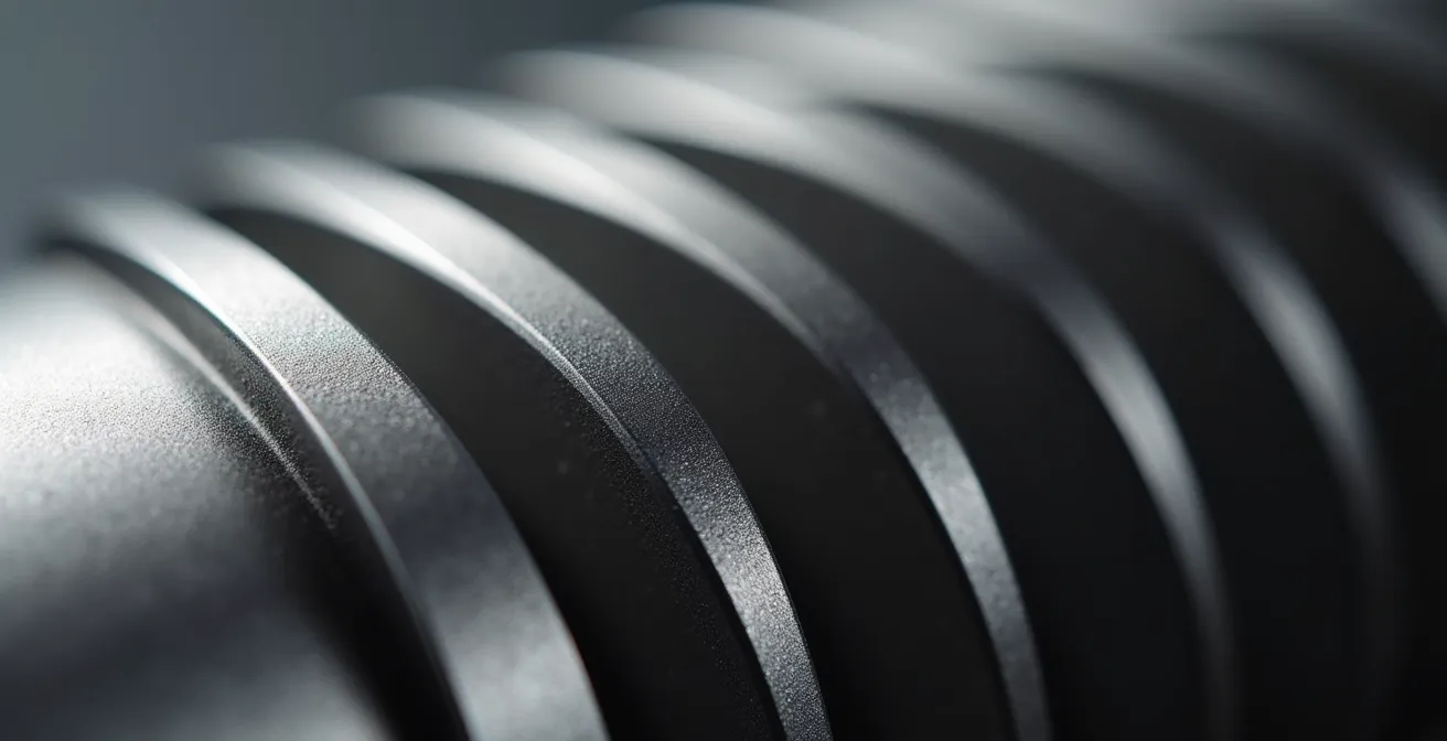 Vue macro des ailettes de refroidissement d'un phare VTT haute puissance