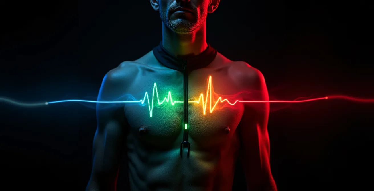 Graphique visuel des zones d'entraînement cardiaque en cyclisme avec couleurs progressives